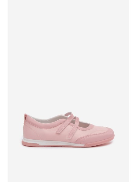 Sporty Women's Ballerinas With Straps Pink Farvessa
