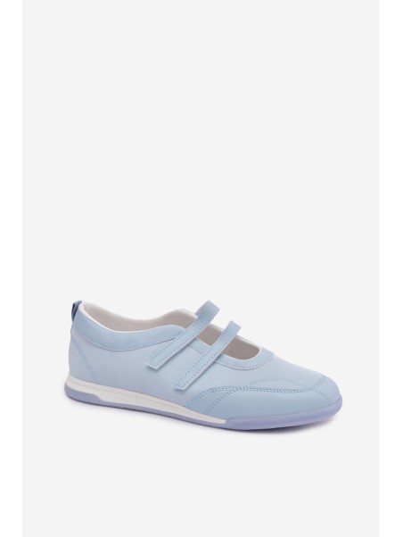 Sporty Women's Ballerinas With Straps Blue Farvessa