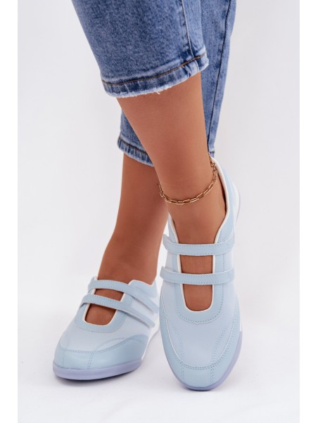 Sporty Women's Ballerinas With Straps Blue Farvessa