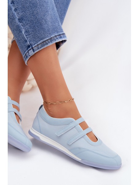 Sporty Women's Ballerinas With Straps Blue Farvessa