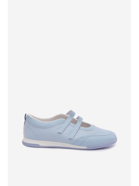 Sporty Women's Ballerinas With Straps Blue Farvessa