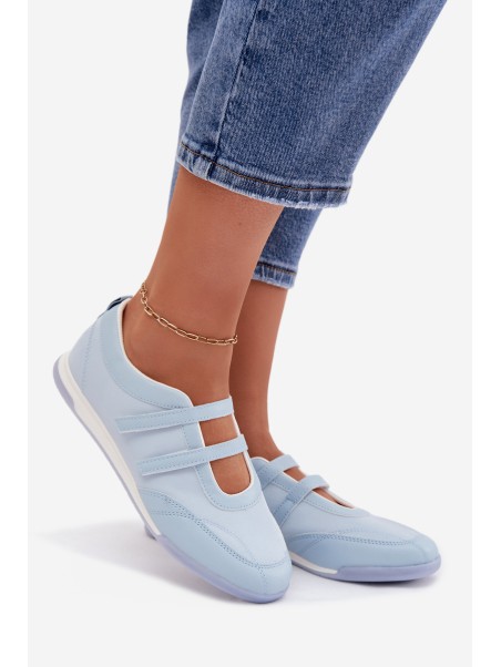 Sporty Women's Ballerinas With Straps Blue Farvessa