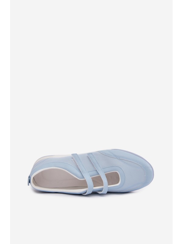 Sporty Women's Ballerinas With Straps Blue Farvessa