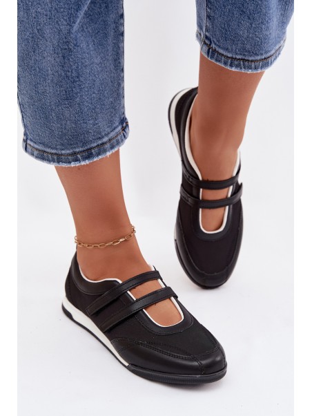 Sporty Women's Ballerinas With Straps Black Farvessa