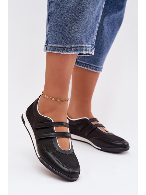 Sporty Women's Ballerinas With Straps Black Farvessa 2