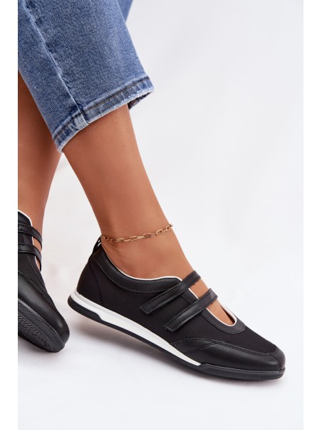 Sporty Women's Ballerinas With Straps Black Farvessa