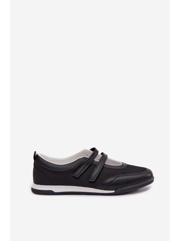 Sporty Women's Ballerinas With Straps Black Farvessa