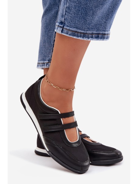 Sporty Women's Ballerinas With Straps Black Farvessa