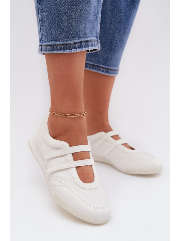 Women's Sport Ballerinas With Straps White Farvessa 2