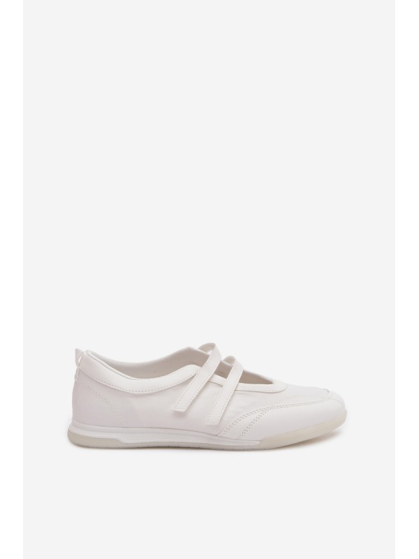 Women's Sport Ballerinas With Straps White Farvessa