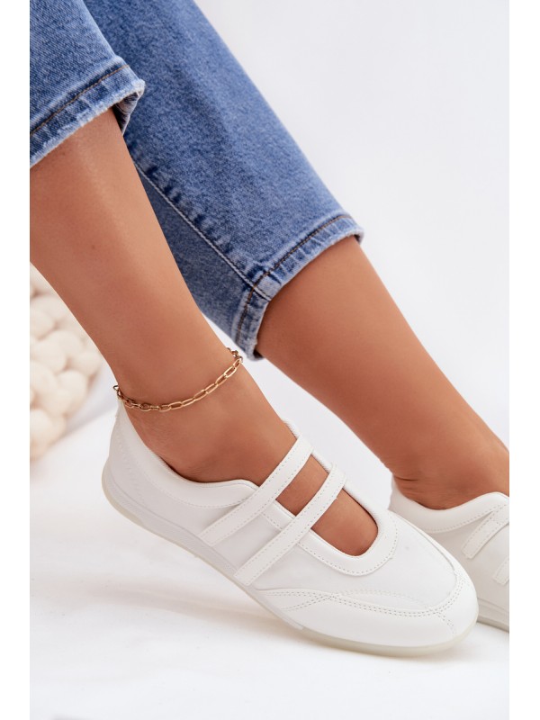 Women's Sport Ballerinas With Straps White Farvessa