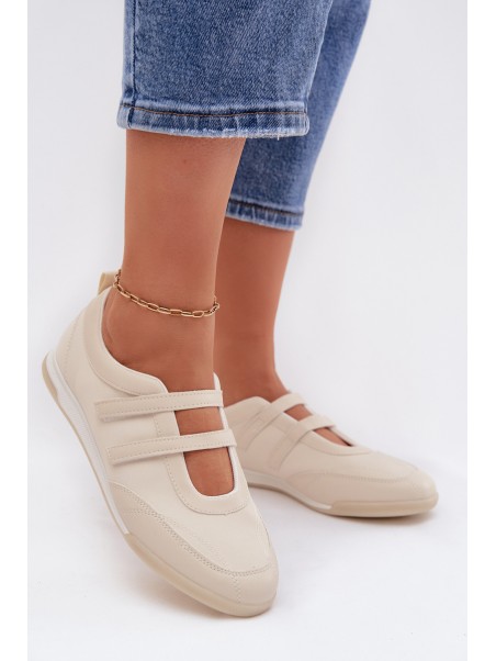 Women's Sports Ballerinas With Straps Beige Farvessa
