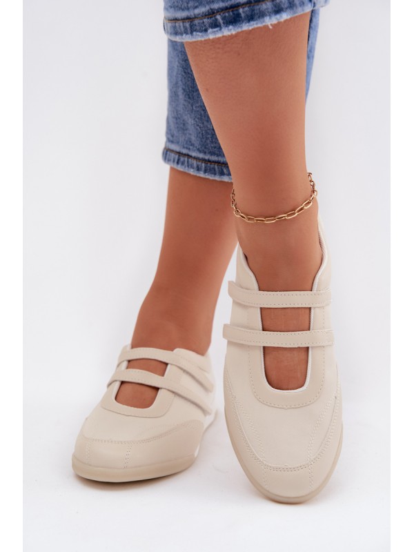 Women's Sports Ballerinas With Straps Beige Farvessa