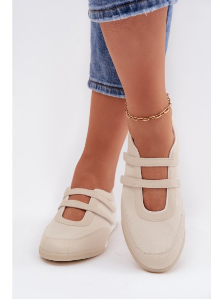 Women's Sports Ballerinas With Straps Beige Farvessa