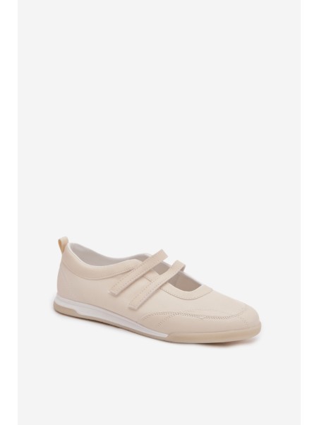 Women's Sports Ballerinas With Straps Beige Farvessa