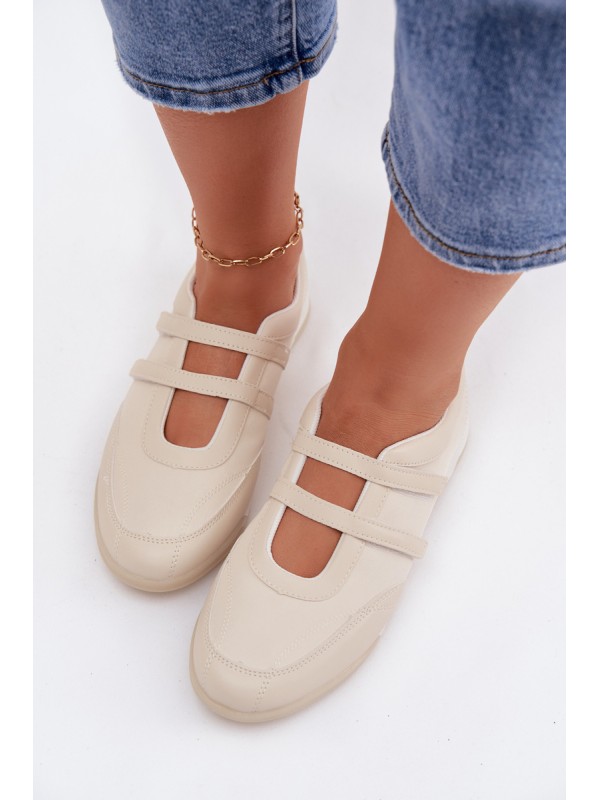 Women's Sports Ballerinas With Straps Beige Farvessa
