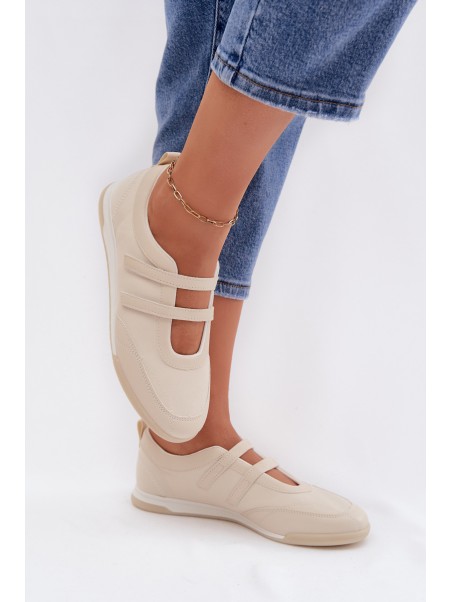 Women's Sports Ballerinas With Straps Beige Farvessa