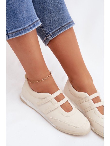 Women's Sports Ballerinas With Straps Beige Farvessa