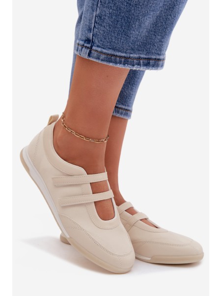 Women's Sports Ballerinas With Straps Beige Farvessa