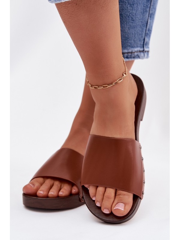 Women's Flat Buckle Sandals Camel Brinalle