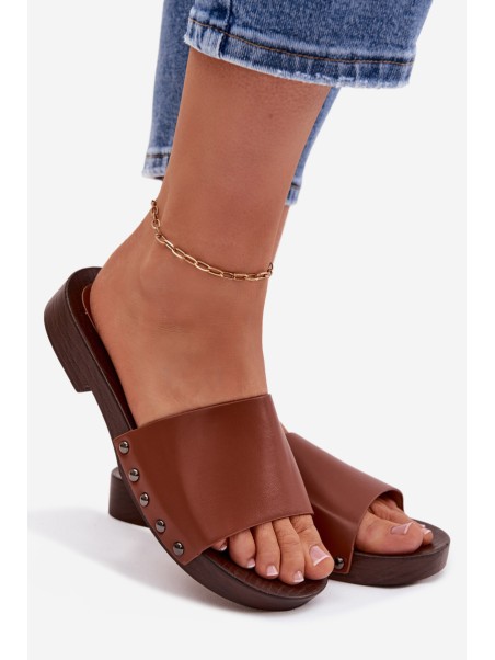 Women's Flat Buckle Sandals Camel Brinalle