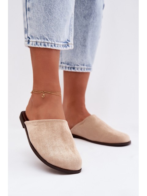 Women's Flat Beige Eco Suede Veronelle