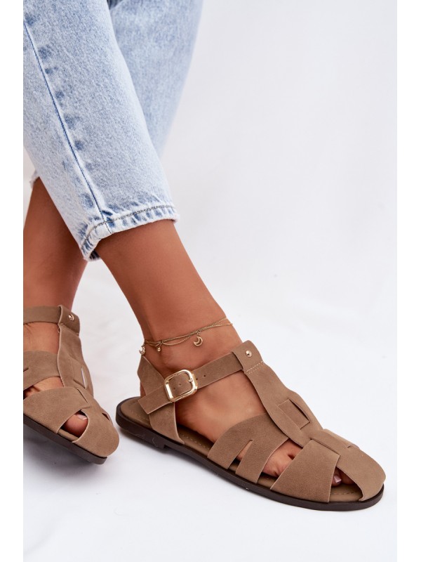 Women's Flat Khaki Roman Sandals Belanessa