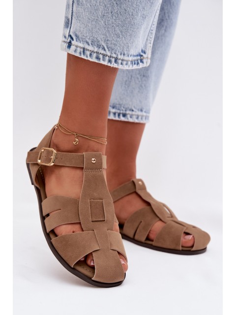 Women's Flat Khaki Roman Sandals Belanessa 2