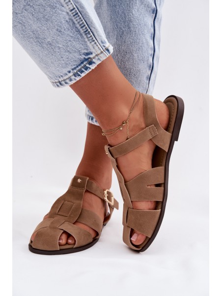 Women's Flat Khaki Roman Sandals Belanessa