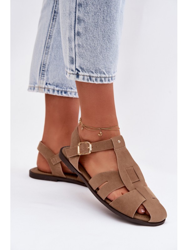 Women's Flat Khaki Roman Sandals Belanessa