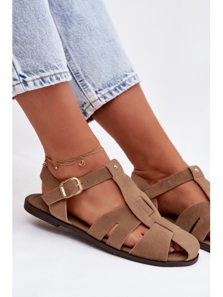 Women's Flat Khaki Roman Sandals Belanessa