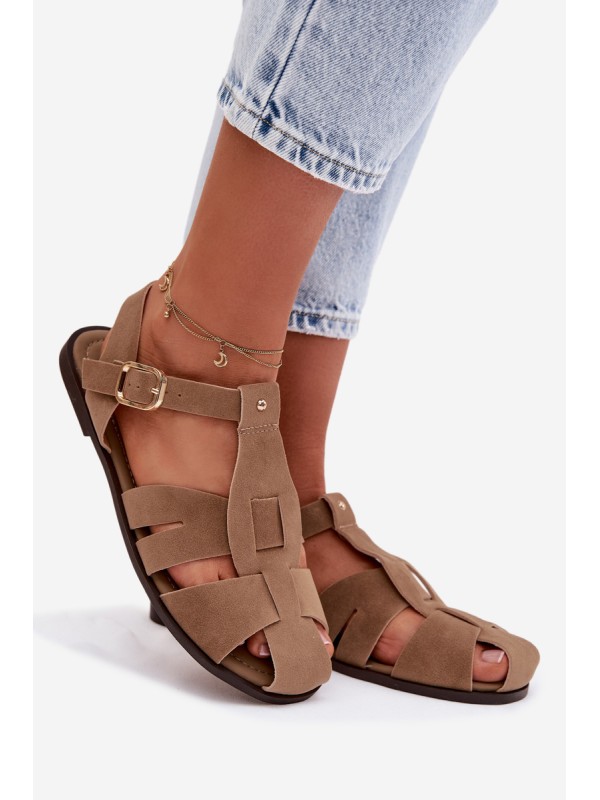 Women's Flat Khaki Roman Sandals Belanessa