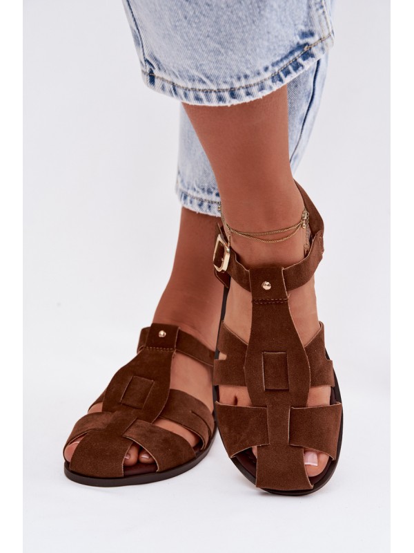 Women's Flat Brown Roman Sandals Belanessa
