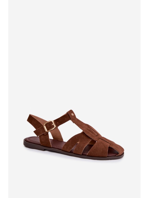 Women's Flat Brown Roman Sandals Belanessa