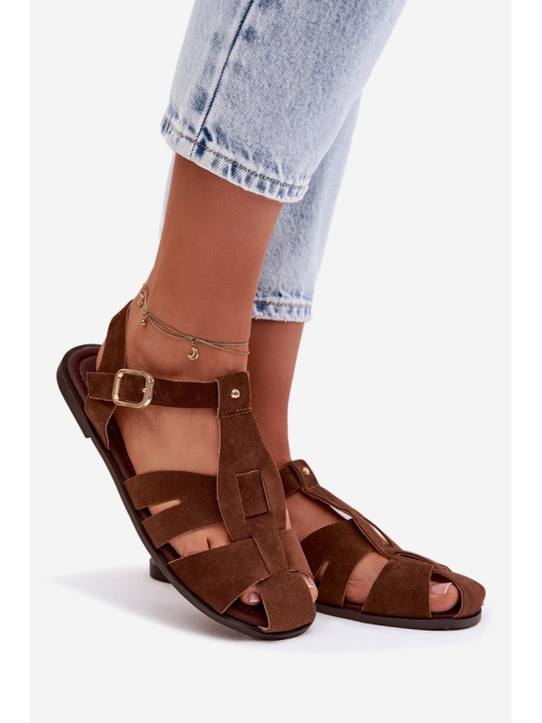 Women's Flat Brown Roman Sandals Belanessa