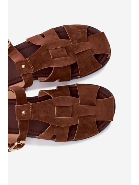 Women's Flat Brown Roman Sandals Belanessa