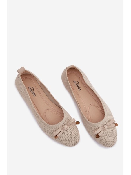 Beige Balerinas with Bow Amelivra