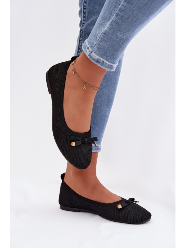 Black Ballerinas With Bow Amelivra