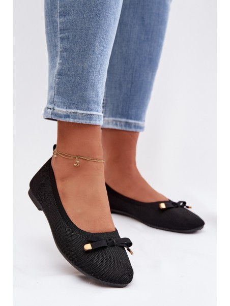 Black Ballerinas With Bow Amelivra