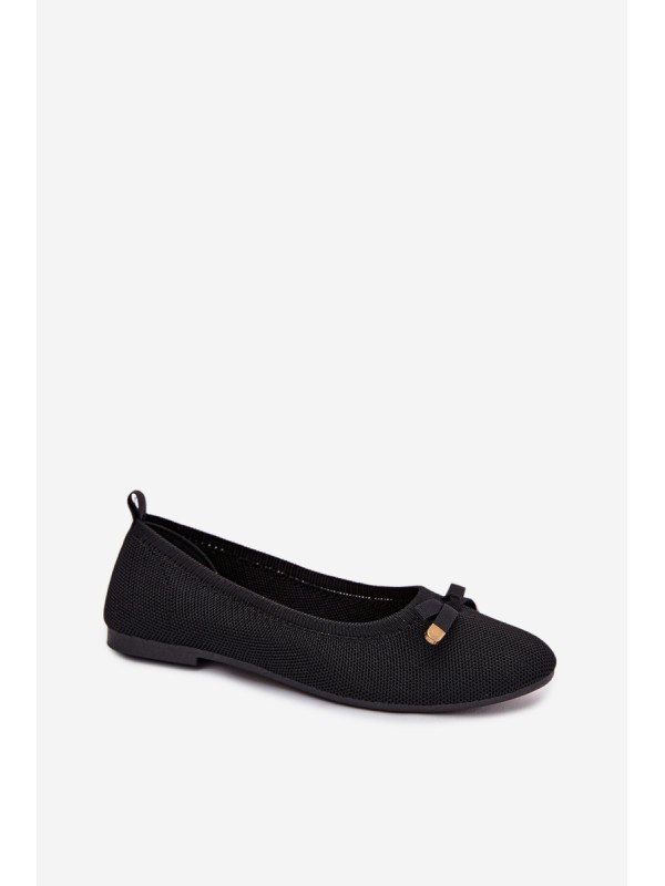 Black Ballerinas With Bow Amelivra