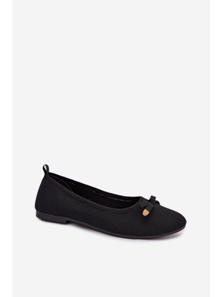 Black Ballerinas With Bow Amelivra