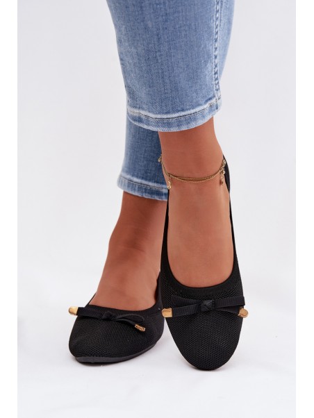 Black Ballerinas With Bow Amelivra