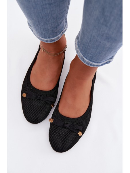 Black Ballerinas With Bow Amelivra