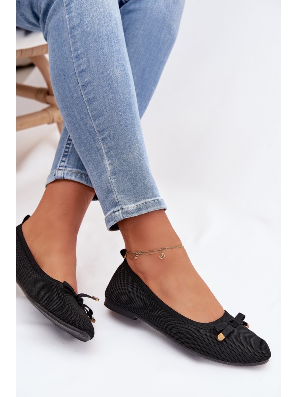 Black Ballerinas With Bow Amelivra