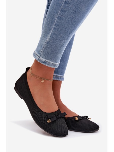 Black Ballerinas With Bow Amelivra