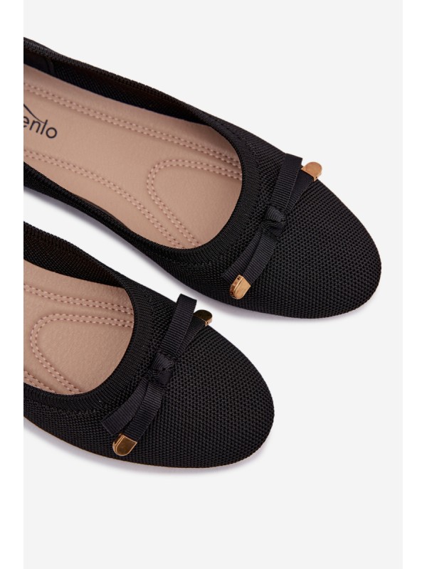 Black Ballerinas With Bow Amelivra
