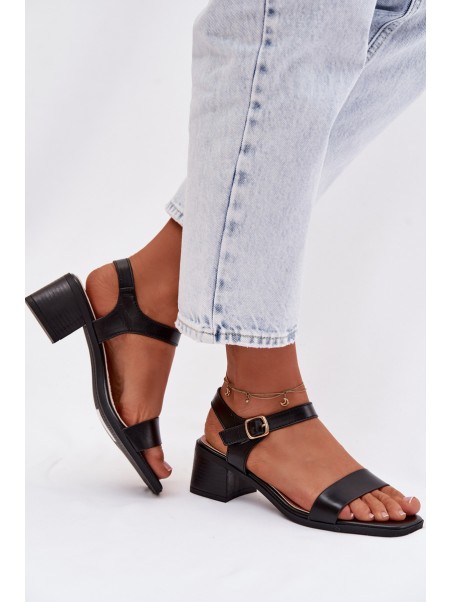 Women's Eco Leather Platform Sandals Black Sabela