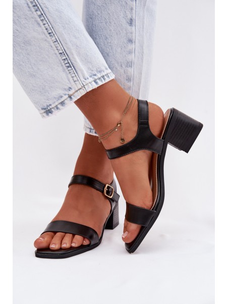 Women's Eco Leather Platform Sandals Black Sabela