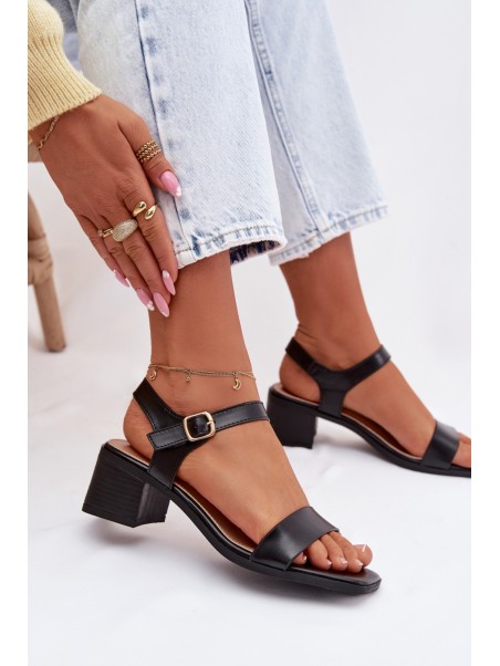 Women's Eco Leather Platform Sandals Black Sabela