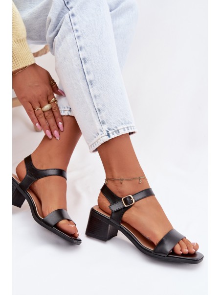 Women's Eco Leather Platform Sandals Black Sabela